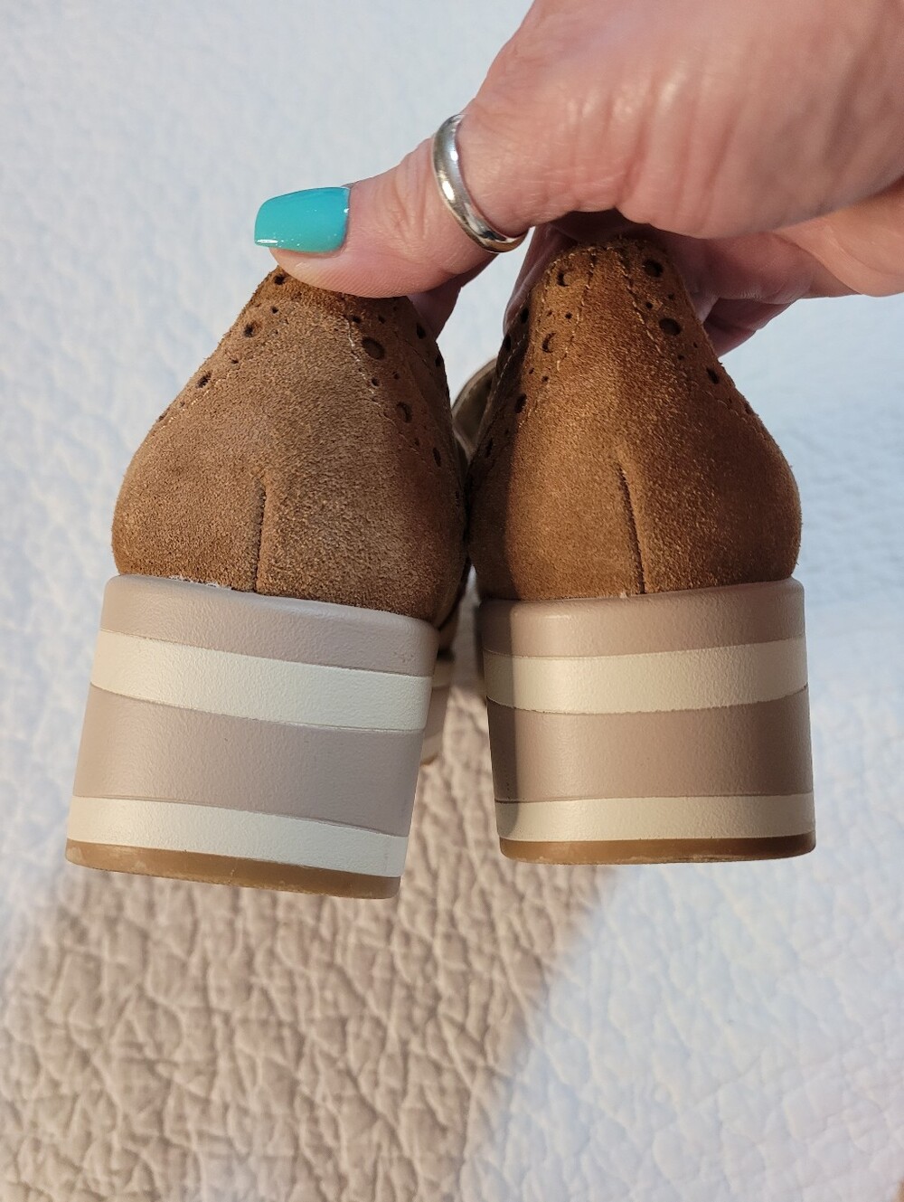Dolce Vita JANINE Platform Loafer Sneaker Tan Suede Leather Sz 7 Like New - Picture 7 of 7